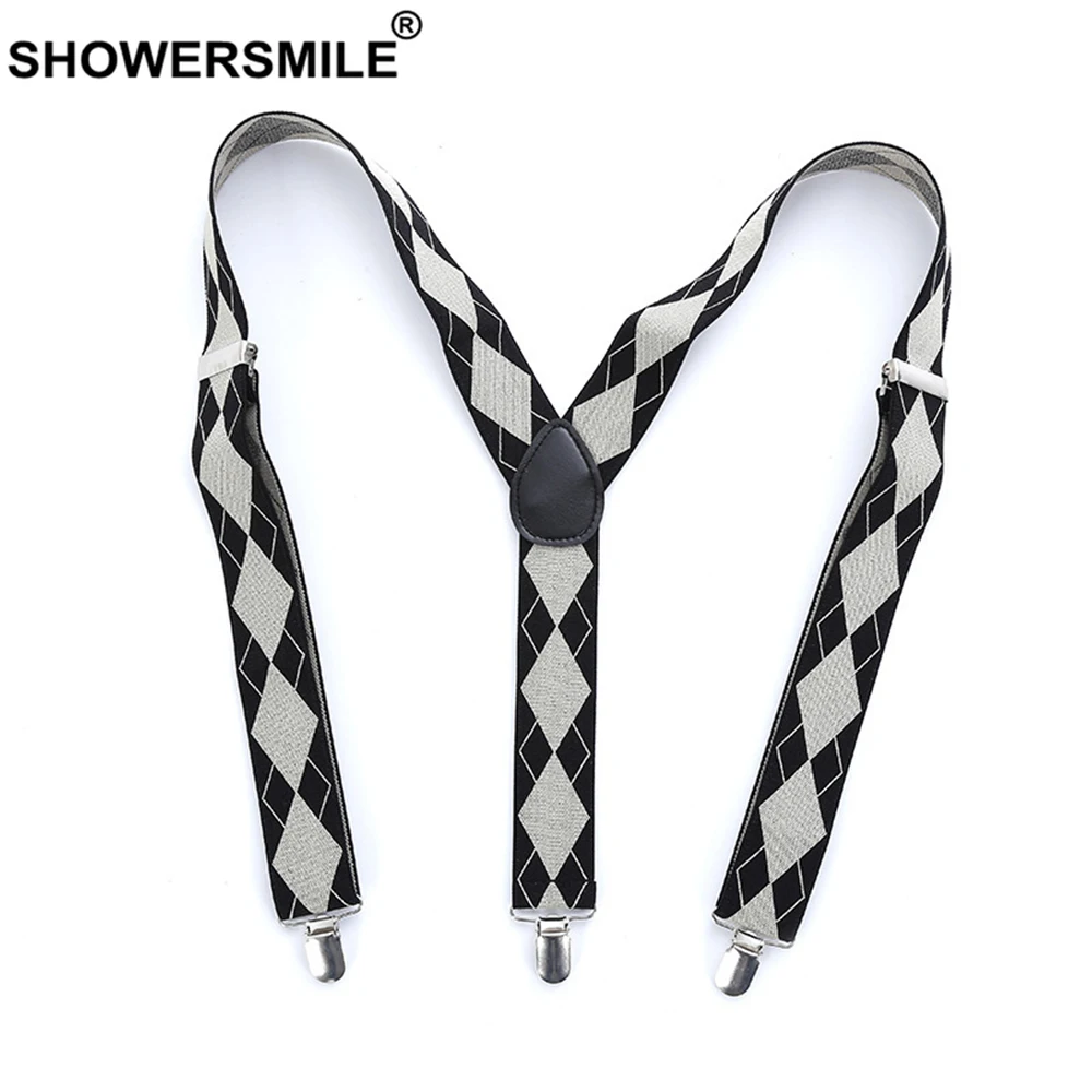 SHOWERSMILE Mens Braces for Trousers Argyle Bussiness Formal Suspender 110cm 3 Clips British Elastic Adjustable Male Suspenders
SHOWERSMILE Mens Braces for Trousers Argyle Bussiness Formal Suspender 110cm 3 Clips British Elastic Adjustable Male Suspenders