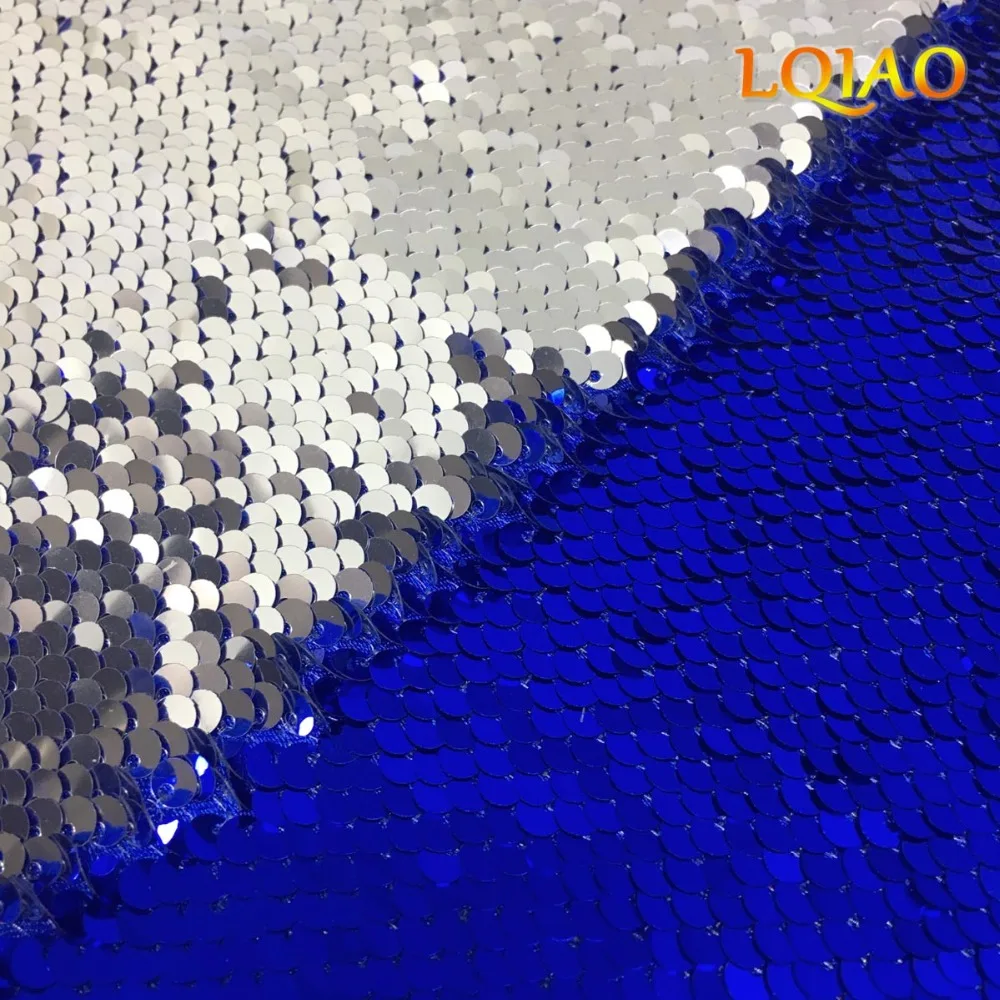 Blue Silve Sequin Fabric-001