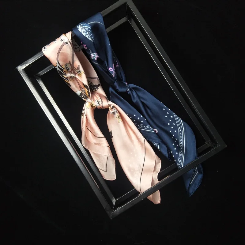 New Winter Silk Scarf Small Size Neckerchief Square Wrap Femme Bufandas Lovely Floral Print Decorative Scarves Foulard Navy Blue
New Winter Silk Scarf Small Size Neckerchief Square Wrap Femme Bufandas Lovely Floral Print Decorative Scarves Foulard Navy Blue
