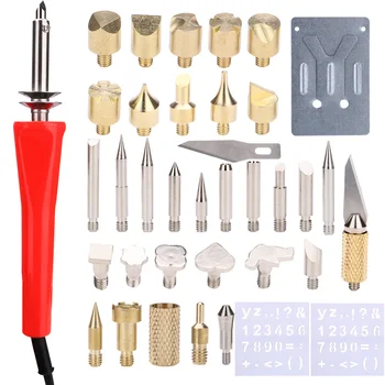37 pcs US/EU plug Electric Soldering Iron Pyrography Tool Welding Tips Kit Wood Burning Pen Set With Iron Stand
37 pcs US/EU plug Electric Soldering Iron Pyrography Tool Welding Tips Kit Wood Burning Pen Set With Iron Stand