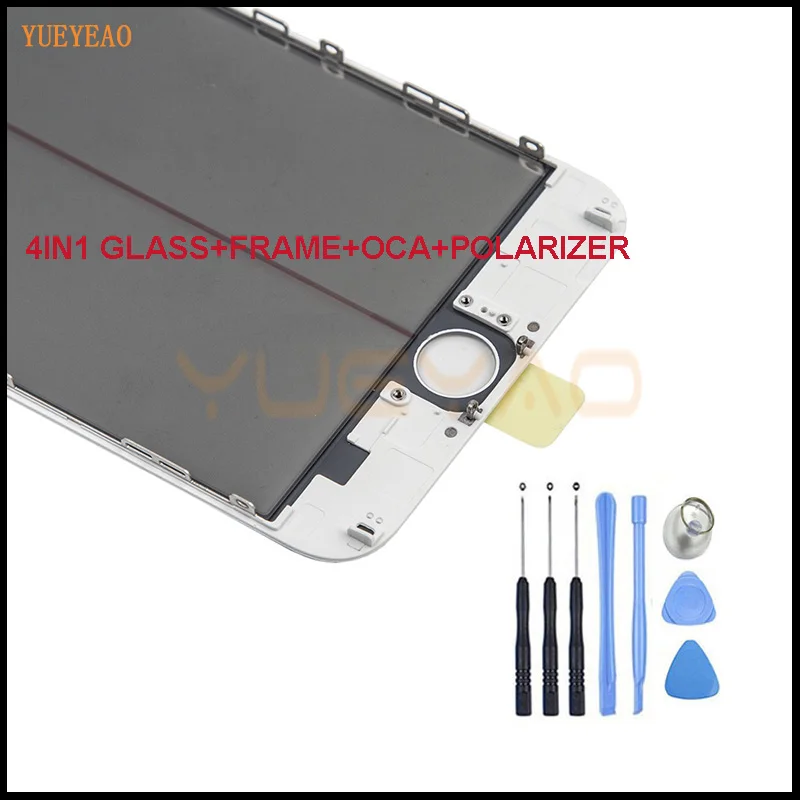 YUEYAO White Cold Press 4 in 1 Front Screen Glass Lens with frame Polarizer OCA For iPhone 7 7Plus 6 6S 5 5S Touch+Tool+Tracking
YUEYAO White Cold Press 4 in 1 Front Screen Glass Lens with frame Polarizer OCA For iPhone 7 7Plus 6 6S 5 5S Touch+Tool+Tracking