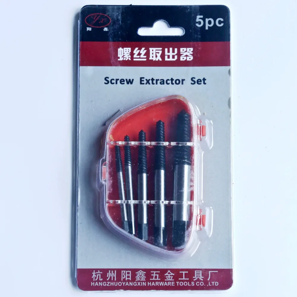 Free shipping 5PCS/SET 55# carbon steel made damaged Screw Stud Bolt Extractor Remover Set Easy Out drill Tool Kit 1/4 Hex shank
Free shipping 5PCS/SET 55# carbon steel made damaged Screw Stud Bolt Extractor Remover Set Easy Out drill Tool Kit 1/4 Hex shank
