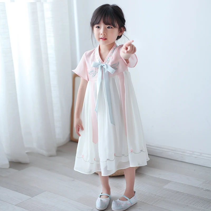 New Summer Dresses for Hanfu Girls Embroidered Baby Girls Tang Dresses Ethnic Style of Chinese Style Retro Butterfly Knot Yarn
New Summer Dresses for Hanfu Girls Embroidered Baby Girls Tang Dresses Ethnic Style of Chinese Style Retro Butterfly Knot Yarn