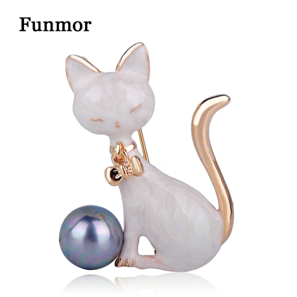 FUNMOR Gray Imitation Pearls White Enamel Cat Brooches Gold Color Animal Corsage Pins Women Kids Gifts Suit Backpack Accessories
FUNMOR Gray Imitation Pearls White Enamel Cat Brooches Gold Color Animal Corsage Pins Women Kids Gifts Suit Backpack Accessories
