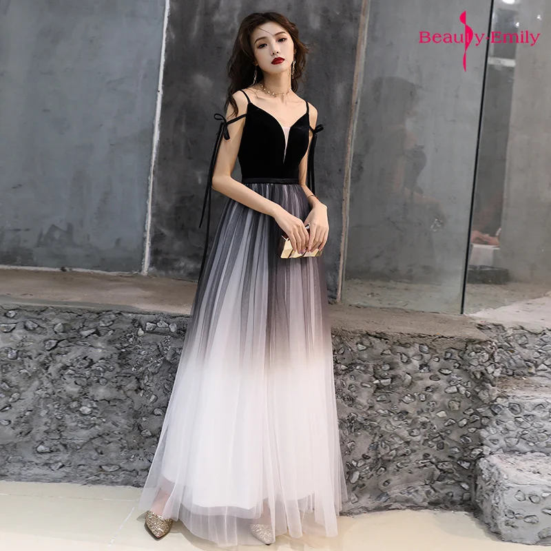 Beauty Emily Sexy Sling V Neck Gradient Color Evening Dresses Sleeveless Tulle Formal Party Gown Open Back robe de soiree Summer
Beauty Emily Sexy Sling V Neck Gradient Color Evening Dresses Sleeveless Tulle Formal Party Gown Open Back robe de soiree Summer