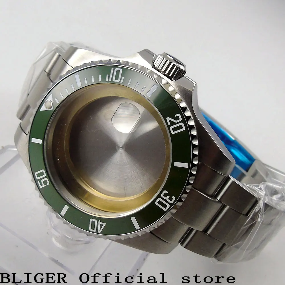 Solid 43MM 316L Stainless Steel Green Ceramic Bezel Sapphire Crystal Watch Case With Bracelet Fit For ETA 2824 2836 Movement C64
Solid 43MM 316L Stainless Steel Green Ceramic Bezel Sapphire Crystal Watch Case With Bracelet Fit For ETA 2824 2836 Movement C64