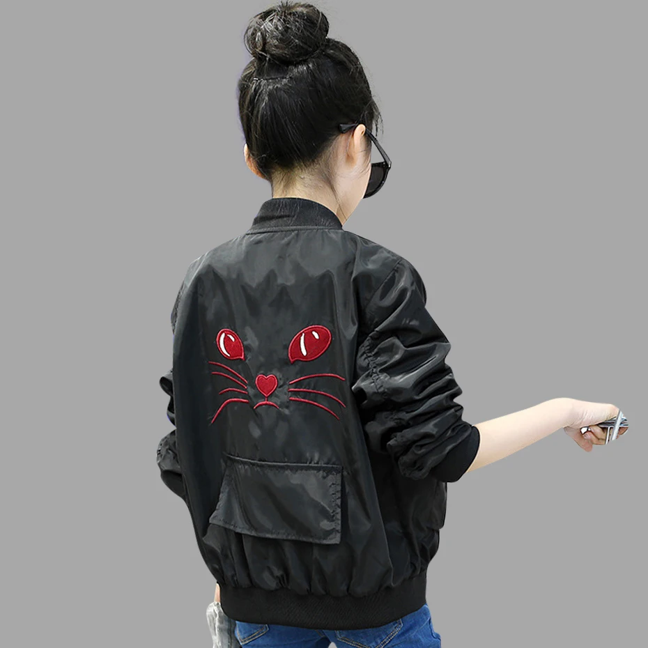 Spring Girls Outerwear Casual Girls Jacket Cartoon Cats Coat Daughter Solid Clothing For Girls Teen Girl Jacket 10 12 14 Years 
Spring Girls Outerwear Casual Girls Jacket Cartoon Cats Coat Daughter Solid Clothing For Girls Teen Girl Jacket 10 12 14 Years