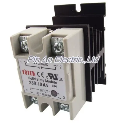 Single Phase Solid State Relay SSR-10AA 10A AC-AC 8-250V 24-380V w heat sink
Single Phase Solid State Relay SSR-10AA 10A AC-AC 8-250V 24-380V w heat sink