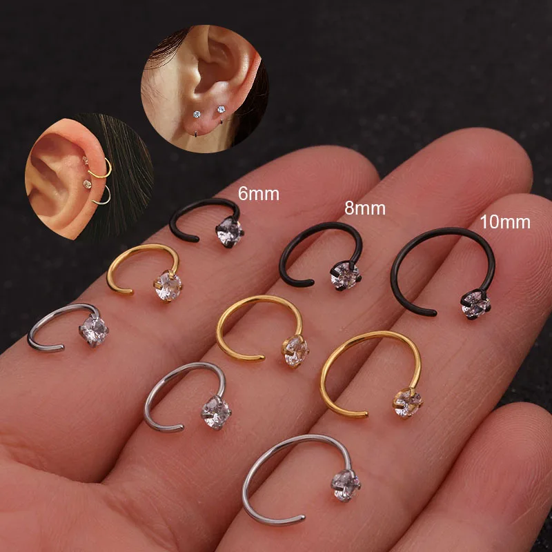 Sellsets 1PC Half Hoop Nose Ring 20g Nose Ear Piercing Open Nose Hoop Nostril Ring CZ Helix Cartilage Lobe Tragus Earring
Sellsets 1PC Half Hoop Nose Ring 20g Nose Ear Piercing Open Nose Hoop Nostril Ring CZ Helix Cartilage Lobe Tragus Earring