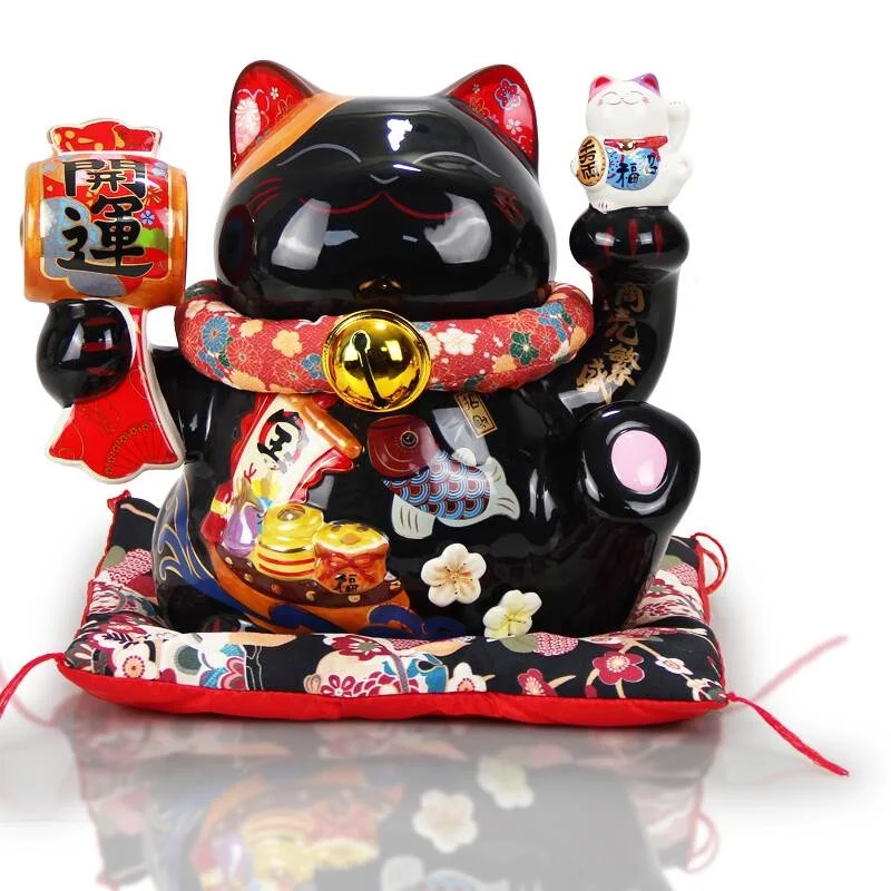 Black Maneki Neko Ceramic Lucky Cat with Lute Home Decor Creative Business Gifts Fortune Cat Money Box Fengshui Craft R1936
Black Maneki Neko Ceramic Lucky Cat with Lute Home Decor Creative Business Gifts Fortune Cat Money Box Fengshui Craft R1936