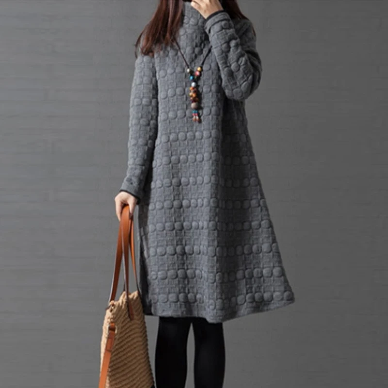 2019 New Thick Autumn Winter mini Dress Women Long Sleeve Vintage large size Turtleneck Maternity Dress Vestidos Robe
2019 New Thick Autumn Winter mini Dress Women Long Sleeve Vintage large size Turtleneck Maternity Dress Vestidos Robe