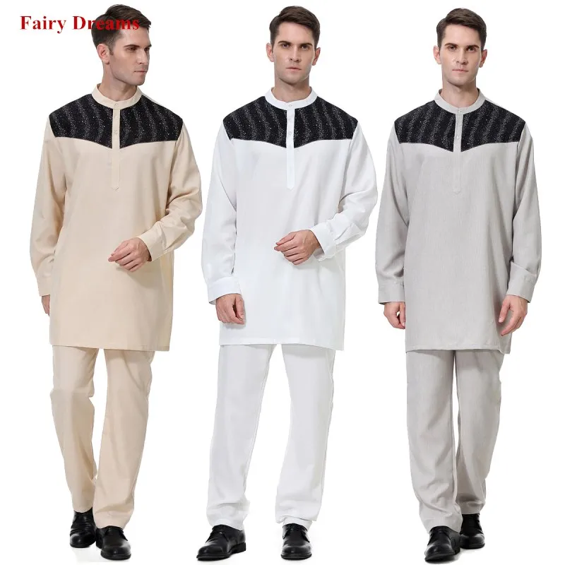 Muslim Men 2 Piece Set Tops And Pants Arabic Saudi Arabia Pakistan Arabe Musulman Plus Size Islamic Clothing 3XL Shirt Trousers
Muslim Men 2 Piece Set Tops And Pants Arabic Saudi Arabia Pakistan Arabe Musulman Plus Size Islamic Clothing 3XL Shirt Trousers