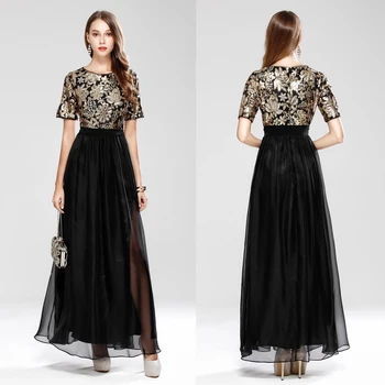 Sequins Chiffon Patchwork Formal Celebrities Dress Sexy Black Embroidery Flower Vestidos De Festa Longo Elegant Abendkleider
Sequins Chiffon Patchwork Formal Celebrities Dress Sexy Black Embroidery Flower Vestidos De Festa Longo Elegant Abendkleider