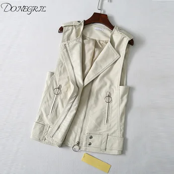2020 new Spring Autumn PU skin Motorcycle Vest female Korean Edition medium length sleeveless vest vest coat tide
2020 new Spring Autumn PU skin Motorcycle Vest female Korean Edition medium length sleeveless vest vest coat tide