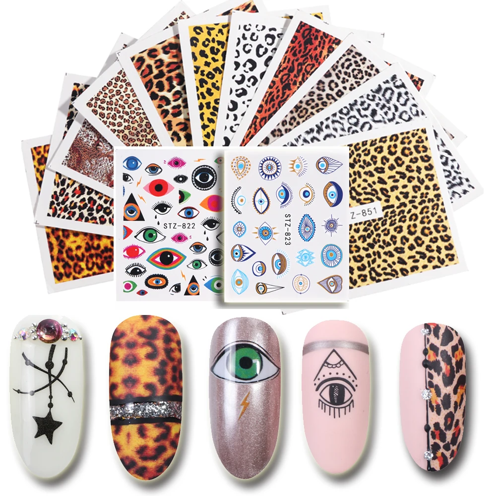 19pcs Water Transfer Slider Pattern Painting Wrap Paper Nail Sticker DIY Nail Art Decorations Tools Eye/Leopard SA765
19pcs Water Transfer Slider Pattern Painting Wrap Paper Nail Sticker DIY Nail Art Decorations Tools Eye/Leopard SA765