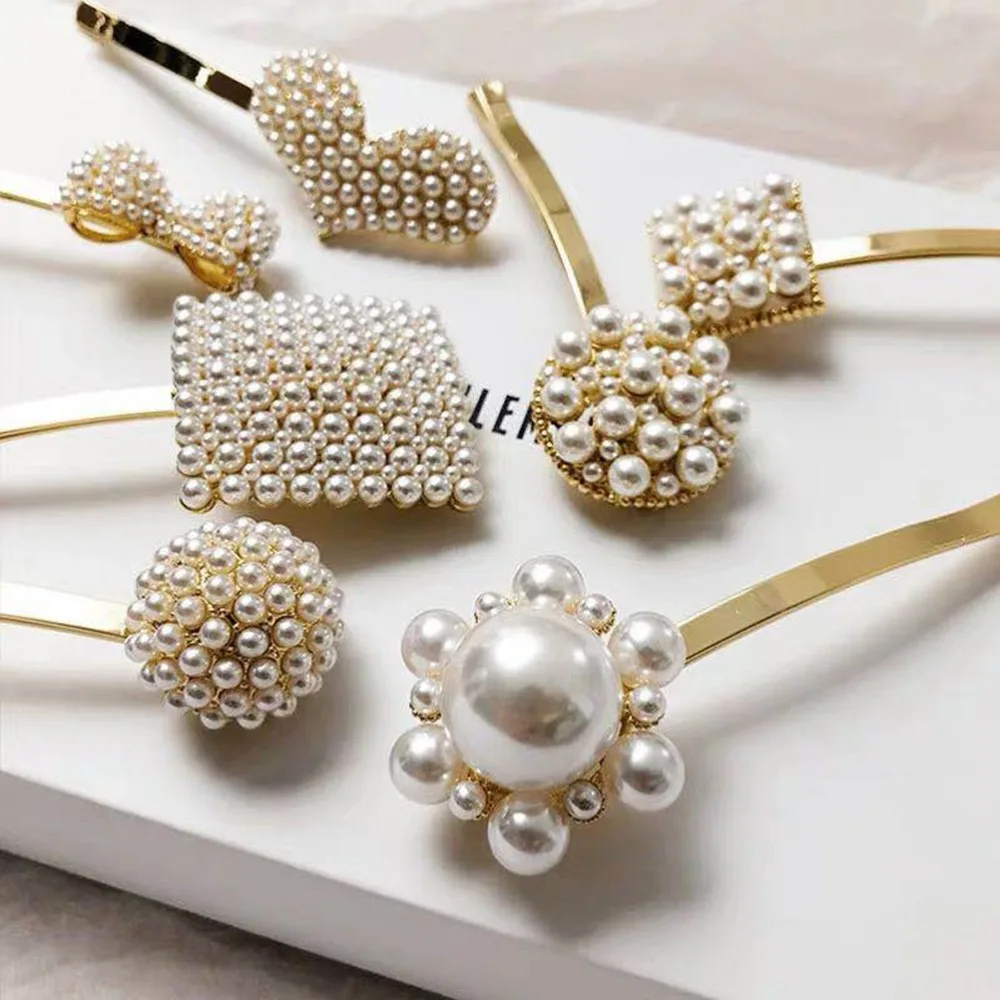 MISM Women Wedding Pearl Barrettes Korean Fashion Retro Hairpin Alloy Flower Zircon Round Square Beads Geometric Hairclips
MISM Women Wedding Pearl Barrettes Korean Fashion Retro Hairpin Alloy Flower Zircon Round Square Beads Geometric Hairclips