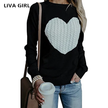 Autumn Winter New 2018 Women Knitwear Fashion Jumper Heart-shaped Spliced Knitted Sweaters Womens Long Sleeve Pullover Tops
Autumn Winter New 2018 Women Knitwear Fashion Jumper Heart-shaped Spliced Knitted Sweaters Womens Long Sleeve Pullover Tops