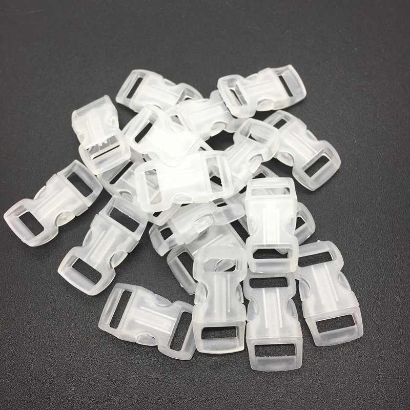 10pcs/lot 3/8" 10mm Wide Transparent Contoured Side Release For Paracord Bracelet Plastic Buckle
10pcs/lot 3/8" 10mm Wide Transparent Contoured Side Release For Paracord Bracelet Plastic Buckle