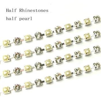 4mm 10m All Size white rhinestone half pearl cupchain and pearl plated silver base,use for garment accessories jewelry
4mm 10m All Size white rhinestone half pearl cupchain and pearl plated silver base,use for garment accessories jewelry