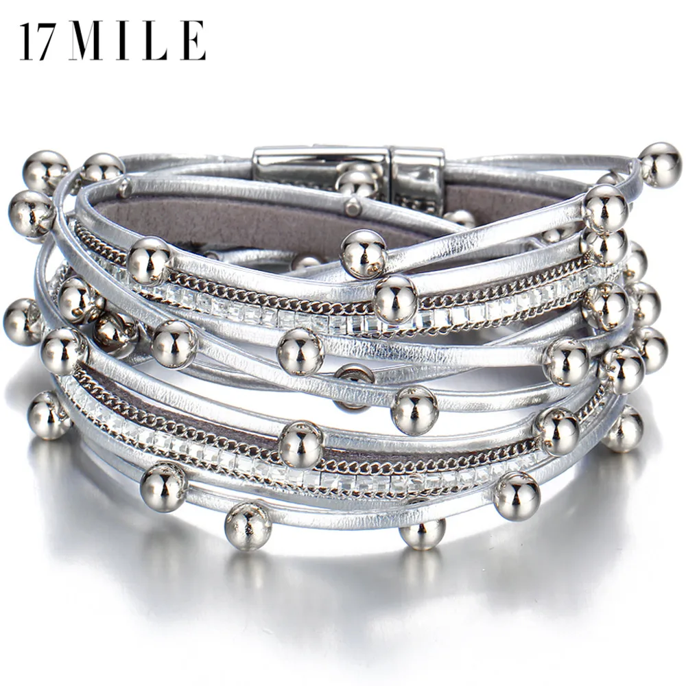 17MILE Fashion Beads Multilayer Leather Bracelets For Women Men Charm Bracelet & Bangles Statement Female Party Jewelry Gifts
17MILE Fashion Beads Multilayer Leather Bracelets For Women Men Charm Bracelet & Bangles Statement Female Party Jewelry Gifts
