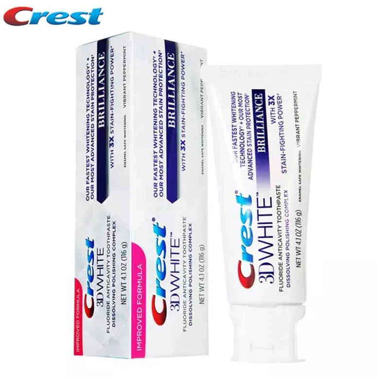 Crest 3D White Tooth Paste Brillance Teeth Whitening Improved Formula Dental Tooth Care Oral Hygiene Squeeze Gel Toothpaste 116g
Crest 3D White Tooth Paste Brillance Teeth Whitening Improved Formula Dental Tooth Care Oral Hygiene Squeeze Gel Toothpaste 116g