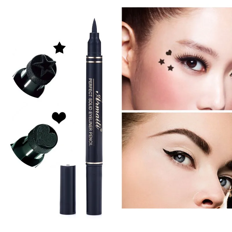 Hot Women's 2 in1 Eyeliner Makeup Trendy Black Waterproof Liquid Eyeliner Pencil maquillaje Star Heart Shape Dot Stamp Tattoo
Hot Women's 2 in1 Eyeliner Makeup Trendy Black Waterproof Liquid Eyeliner Pencil maquillaje Star Heart Shape Dot Stamp Tattoo