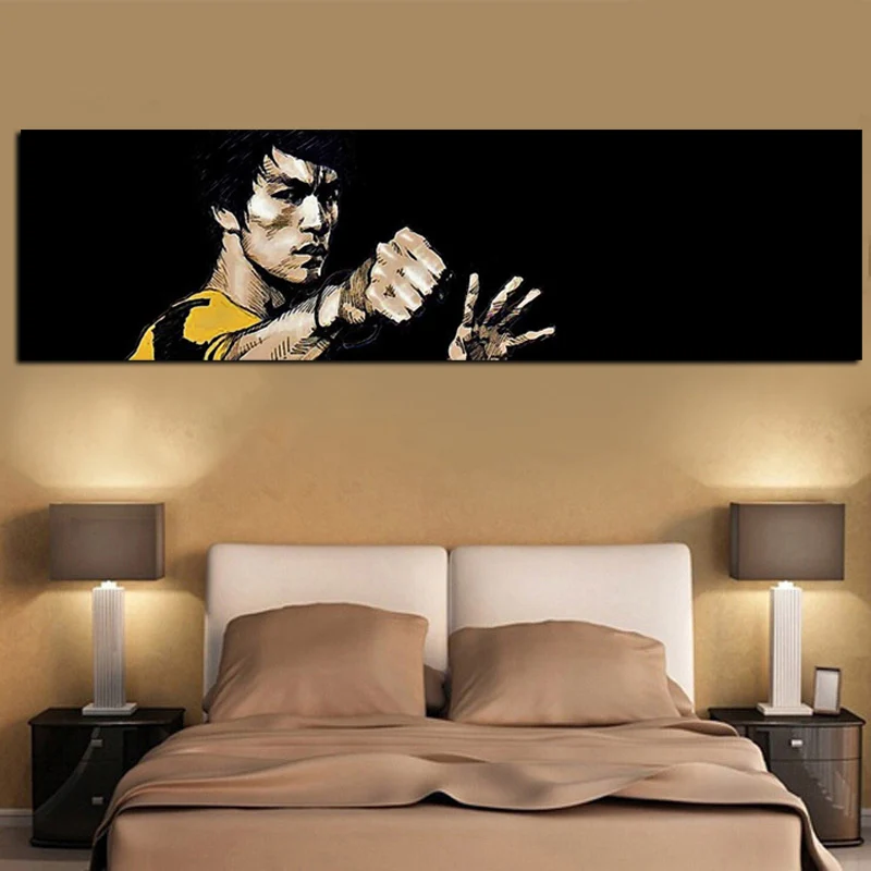 Hot sale Digital Print Famous Bruce Lee Oil Painting HD Print on Canvas Wall Pop Art for Living Room Sofa Cuadros Decor Unframed
