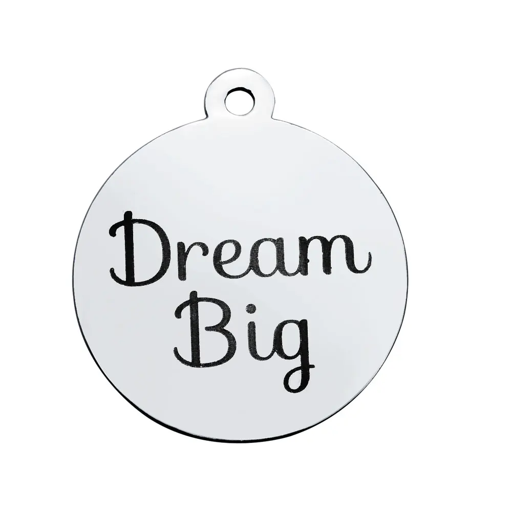 BULK 30pcs Stainless Steel Inspirational Quote Dream Big Charms Engraved Letters Pendant 20*23.2mm
BULK 30pcs Stainless Steel Inspirational Quote Dream Big Charms Engraved Letters Pendant 20*23.2mm