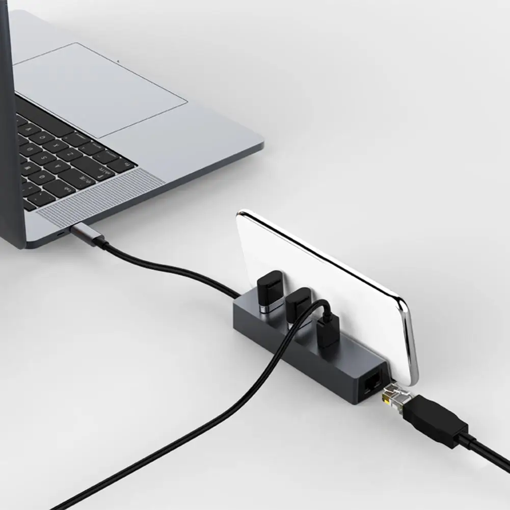 Multi Function Type-C Gigabit LAN USB 3.0 HUB Driver Free Rj45 With Mobile Phones Tablets Stand Holder 3 USB Ports USB Hub
Multi Function Type-C Gigabit LAN USB 3.0 HUB Driver Free Rj45 With Mobile Phones Tablets Stand Holder 3 USB Ports USB Hub