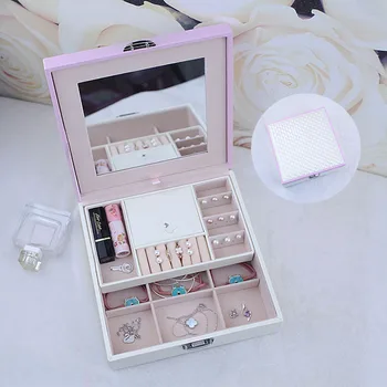 New Leather Jewelry Box Gift Box for Jewelry Packaging Display Large Women Makeup Case Luxury Earring Ear Nail Jewelry Storage
New Leather Jewelry Box Gift Box for Jewelry Packaging Display Large Women Makeup Case Luxury Earring Ear Nail Jewelry Storage
