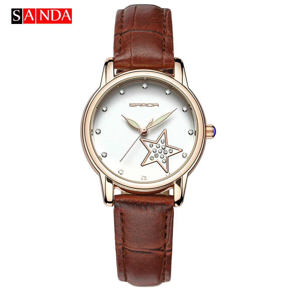 Sanda Fashion Watches Women Watch 2018 Spring Luxury Crystal Sparkling Glasses Fashion Leather Strap Quartz Clock
Sanda Fashion Watches Women Watch 2018 Spring Luxury Crystal Sparkling Glasses Fashion Leather Strap Quartz Clock