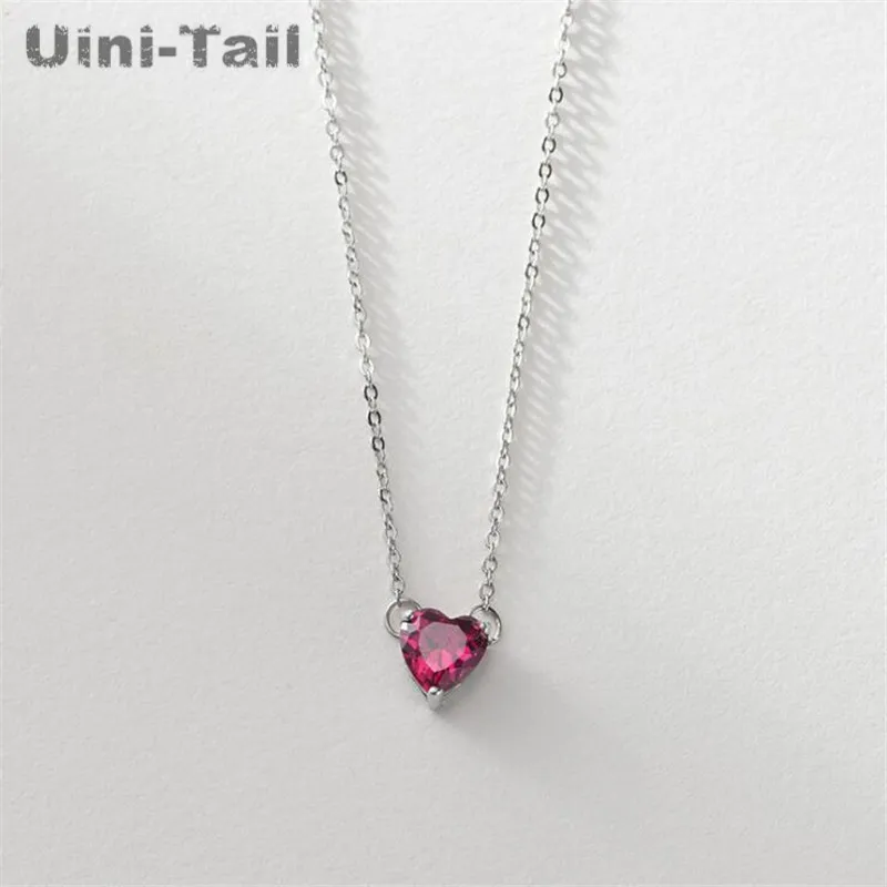 Uini-Tail hot 925 sterling silver red heart-shaped girlfriends necklace personality exquisite simple small heart GN235
Uini-Tail hot 925 sterling silver red heart-shaped girlfriends necklace personality exquisite simple small heart GN235