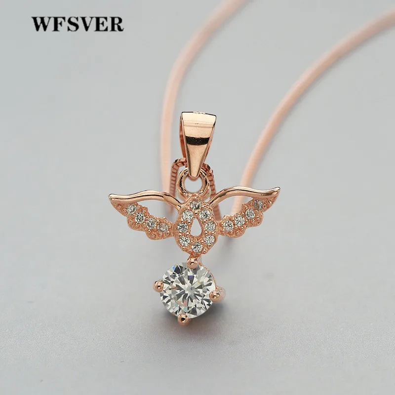 WFSVER 925 Sterling Silver Necklace For Women Rose Gold Color Wing Shape Crystal Pendant Necklace Korea Style Fine jewelry
WFSVER 925 Sterling Silver Necklace For Women Rose Gold Color Wing Shape Crystal Pendant Necklace Korea Style Fine jewelry