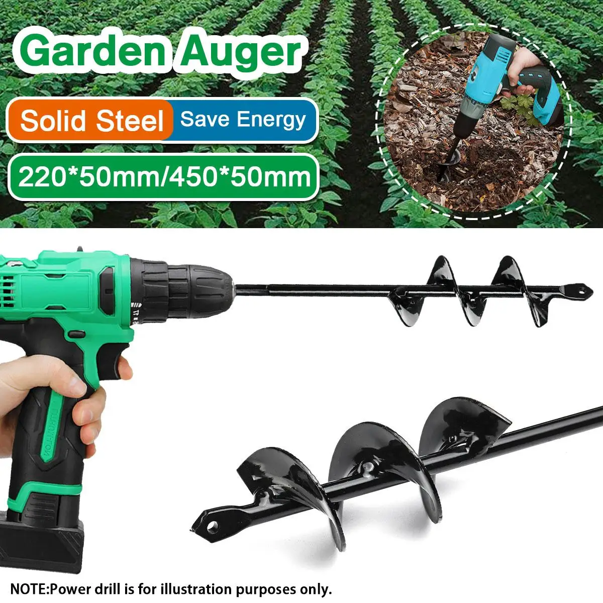 50mm Drill Bit Garden Auger Spiral Hole Digger Tool for Flower Planter Bulb Yard Garden Hole Digger T22/45cm HEX Shaft Drill
50mm Drill Bit Garden Auger Spiral Hole Digger Tool for Flower Planter Bulb Yard Garden Hole Digger T22/45cm HEX Shaft Drill