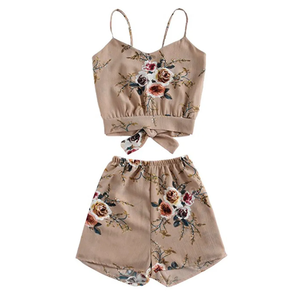 Women's Stripe Bandage Print Floral Crop Cami Top With Shorts Set new print two piece set top and pants Setensemble femme #G
Women's Stripe Bandage Print Floral Crop Cami Top With Shorts Set new print two piece set top and pants Setensemble femme #G