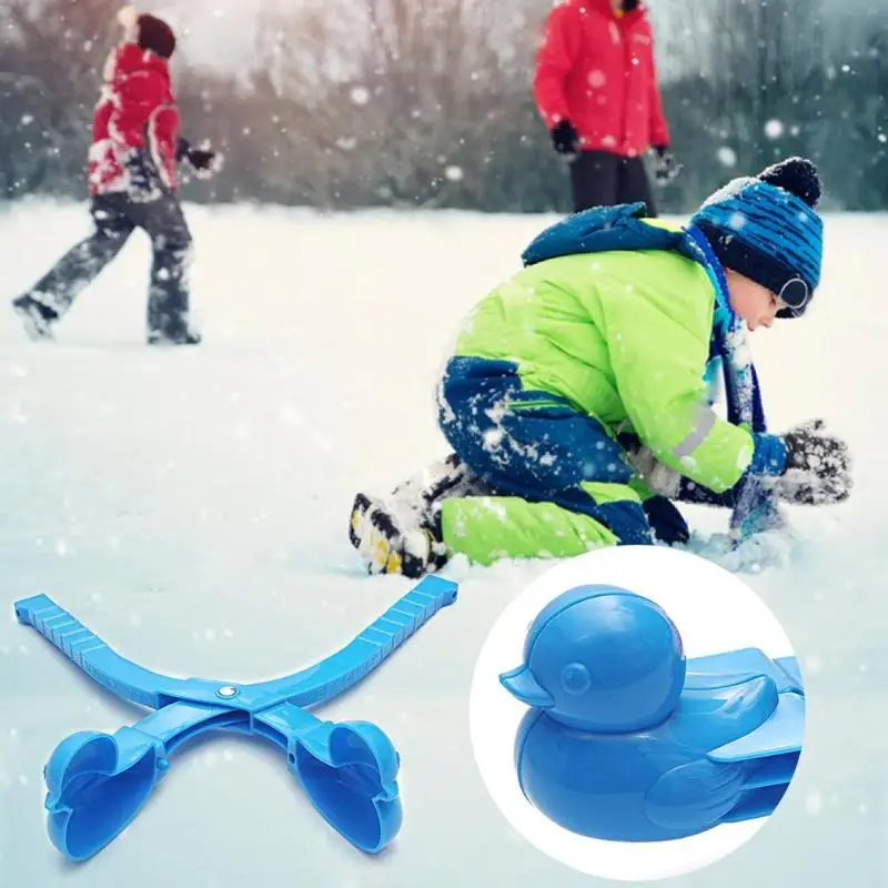 Fangteke Snowball Maker,Love Heart,Duck,Snowman,Spherical Snowball Clip Snow Brick Maker Sand Mold for Snow Ball Fights,4 PCS