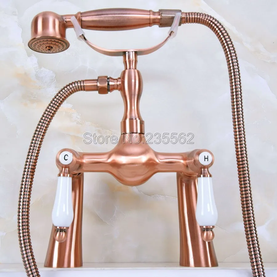Antique Red Copper Clawfoot Bathtub Faucet Mixer Set With Handheld Shower lna169
Antique Red Copper Clawfoot Bathtub Faucet Mixer Set With Handheld Shower lna169