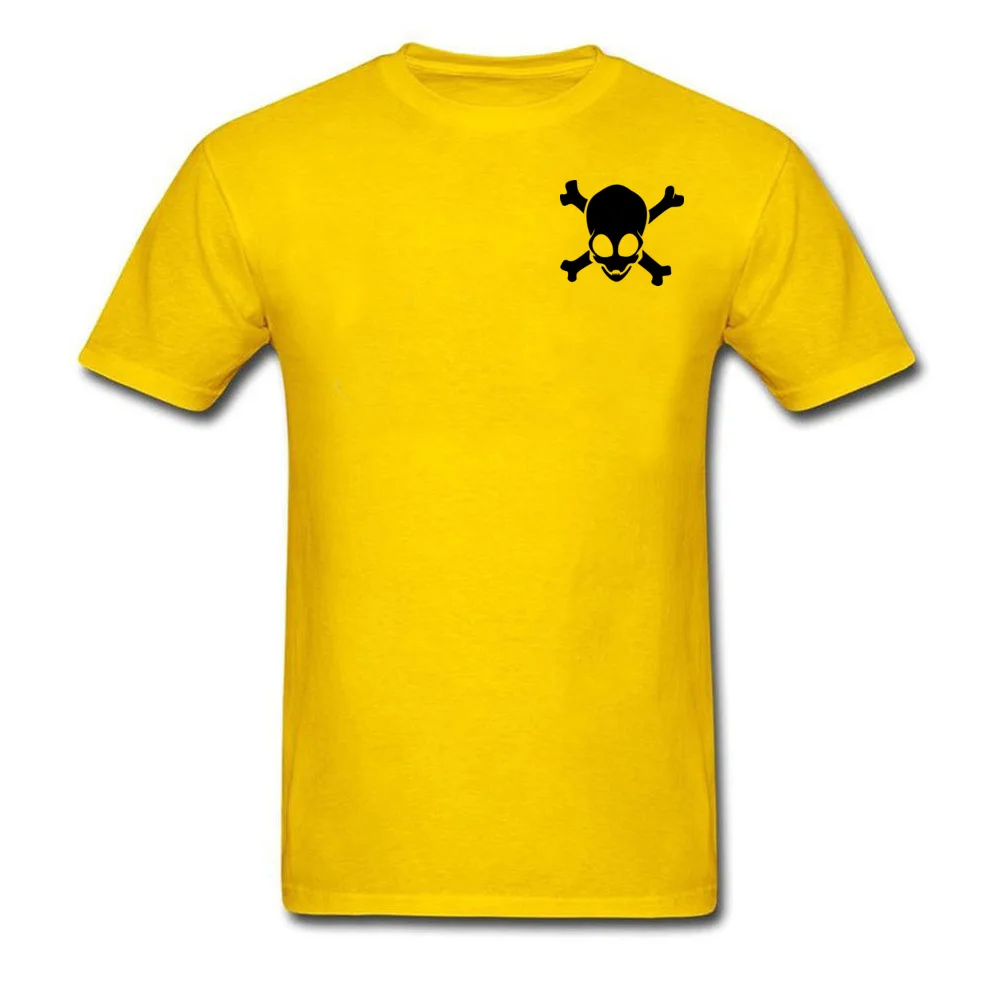 Tops Shirts Alien Crossbones April FOOL DAY 2018 Fashion Summer Short Sleeve Cotton O-Neck Mens T Shirt Summer T Shirts Alien Crossbones Chest yellow
