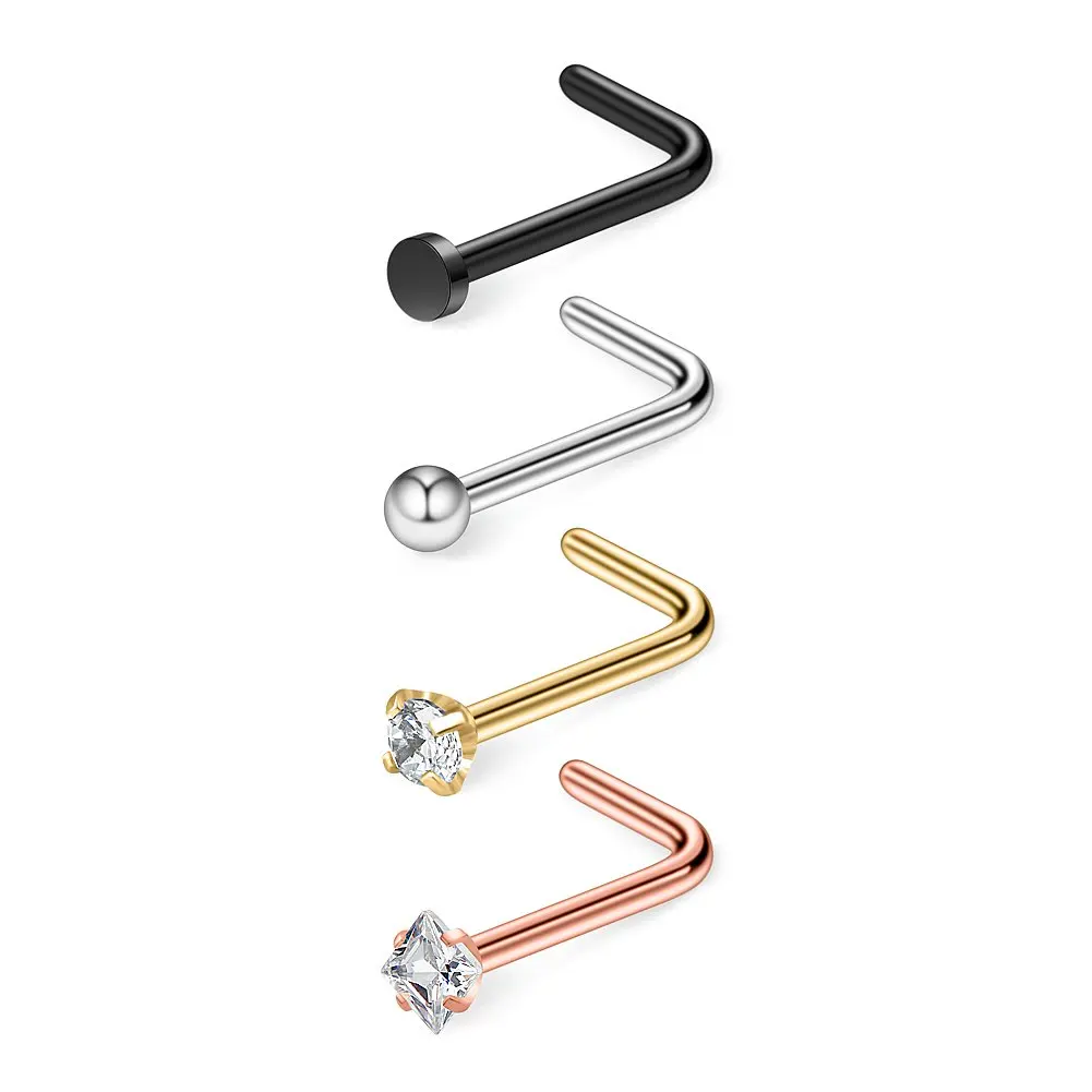 JFORYOU 20G Surgical Steel Flat Ball Clear CZ Nose Stud Rings L Shaped Piercing Jewelry 4PCS
JFORYOU 20G Surgical Steel Flat Ball Clear CZ Nose Stud Rings L Shaped Piercing Jewelry 4PCS