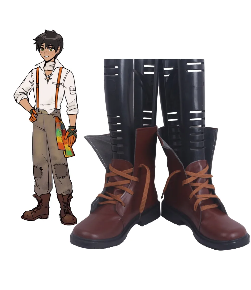 

Oscar Pine Shoes Cosplay R-W-B-Y Oscar Pine Cosplay Boots Brown Shoes Custom Made Any Size