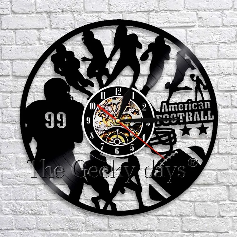 American Football Team Sport Wall Art Decor Wall Clock Modern Design Vinyl Clock 3D Wall Watch Gift For Football Fans
American Football Team Sport Wall Art Decor Wall Clock Modern Design Vinyl Clock 3D Wall Watch Gift For Football Fans
