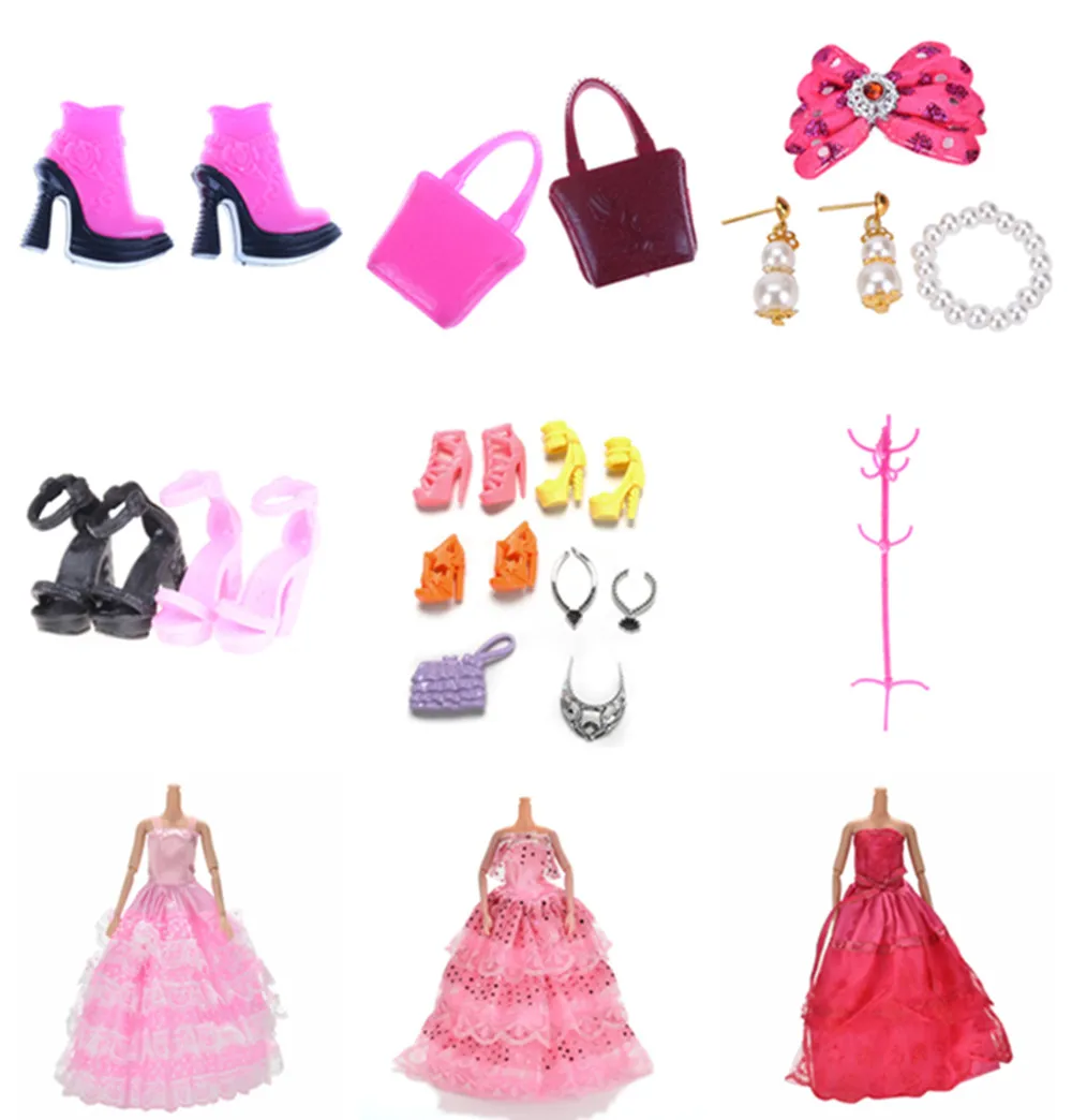 New Fashion Dolls Shoes Bags Skirts for Dolls Clothes Stand Play Hanger Jewellery Casual Dating Apparel Accessories
New Fashion Dolls Shoes Bags Skirts for Dolls Clothes Stand Play Hanger Jewellery Casual Dating Apparel Accessories
