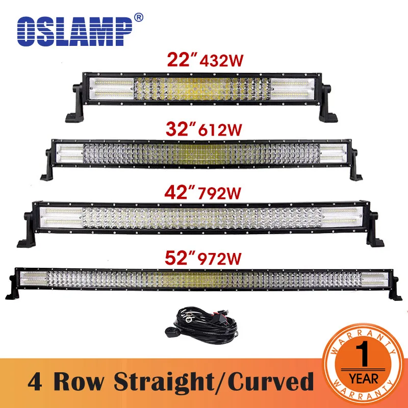 Oslamp 4-Row LED Light Bar 22" 32" 42" 52" Straight Curved Offroad LED Work Light Bar For 4x4 4WD Truck Trailer SUV ATV UTV
Oslamp 4-Row LED Light Bar 22" 32" 42" 52" Straight Curved Offroad LED Work Light Bar For 4x4 4WD Truck Trailer SUV ATV UTV