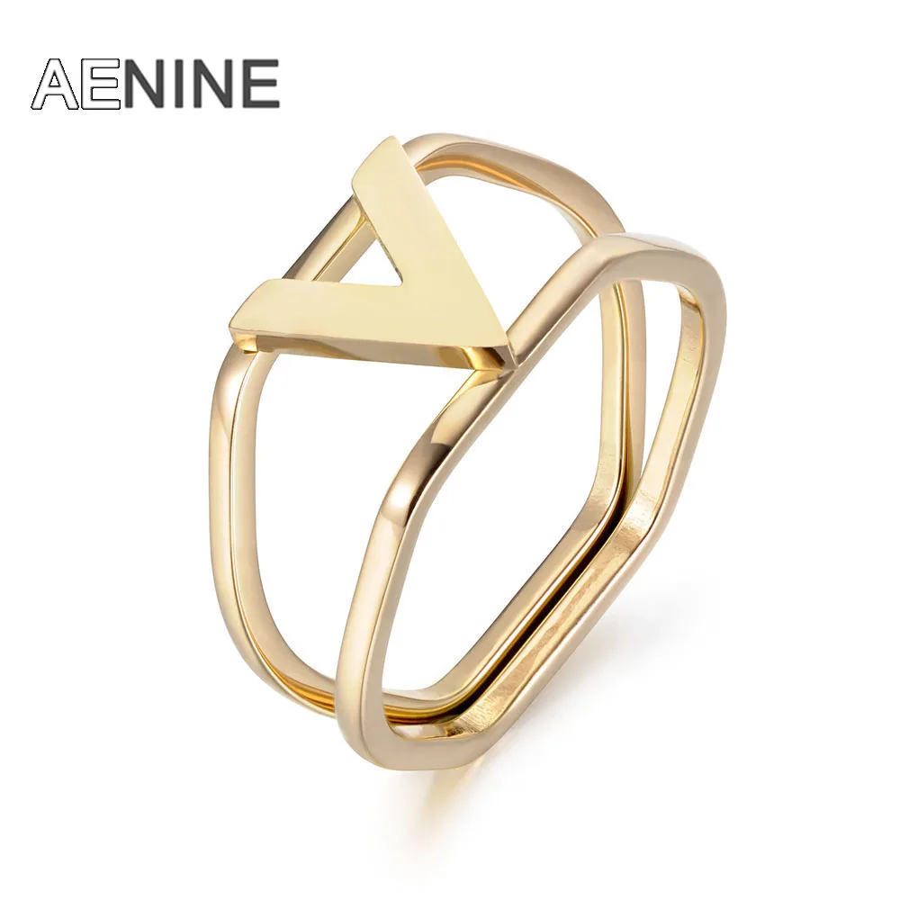 AENINE Rose Gold Double Circle V-Shape Letter Engagement Rings Jewelry Stainless Steel Wedding Rings For Women Anneau AR18018
AENINE Rose Gold Double Circle V-Shape Letter Engagement Rings Jewelry Stainless Steel Wedding Rings For Women Anneau AR18018