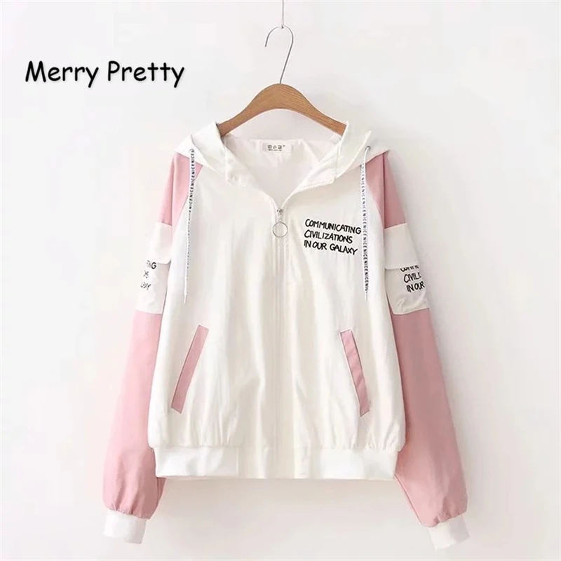 MERRY PRETTY Women Coats And Jackets Autumn Letter Embroidery Outerwear Casual Long Sleeve Zippers Pockets Hooded Jacket
MERRY PRETTY Women Coats And Jackets Autumn Letter Embroidery Outerwear Casual Long Sleeve Zippers Pockets Hooded Jacket