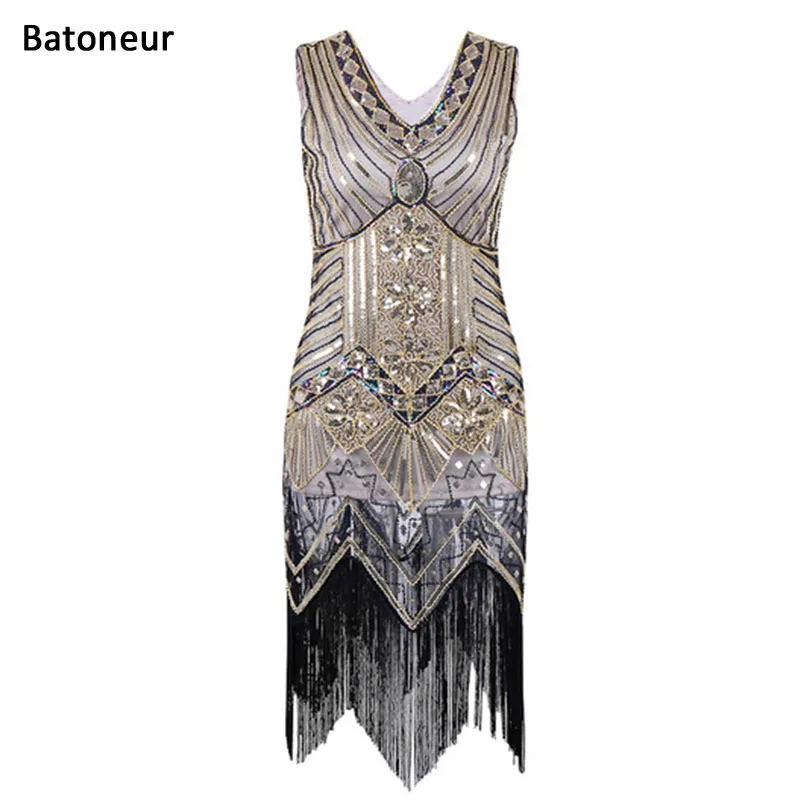 Sequins Tassel Dress Deep V Neck Vest Dresses Women 1920's Style Flapper Vintage Gatsby Charleston Vestidos Sexy Party Dress
Sequins Tassel Dress Deep V Neck Vest Dresses Women 1920's Style Flapper Vintage Gatsby Charleston Vestidos Sexy Party Dress