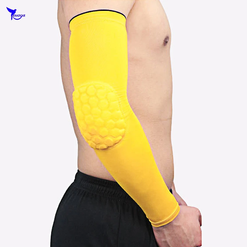 

2pcs/lot Honeycomb Elbow Pad Protector Gym Long Arm Sleeve Basketball Volleyball MTB Bike Arm Warmers Men Armguard Sport Support