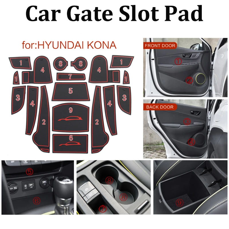 18pcs/set Car Interior Cup Mat Door Gate Slot Pad Storage Box Mat Stickers Covers Accessories for HYUNDAI KONA car styling
18pcs/set Car Interior Cup Mat Door Gate Slot Pad Storage Box Mat Stickers Covers Accessories for HYUNDAI KONA car styling