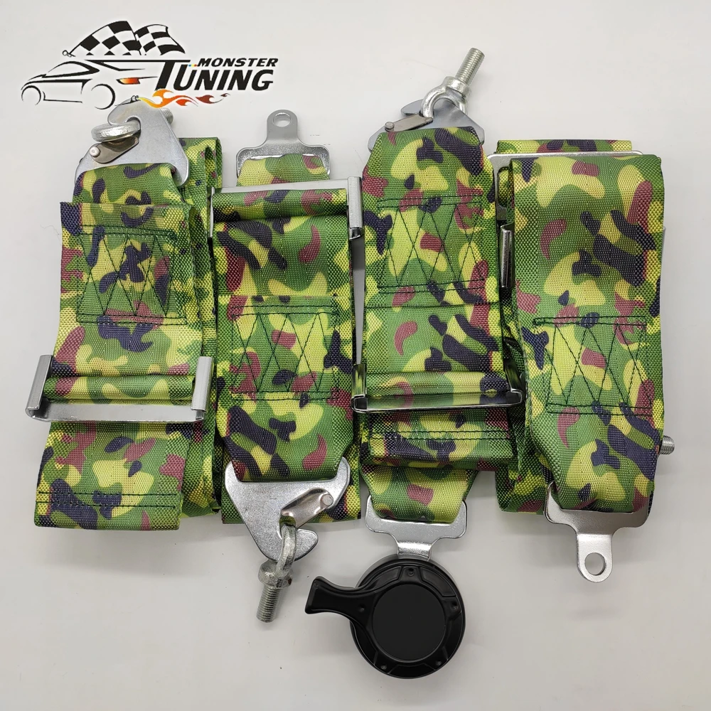 Competition 3" 4 Point Snap-In Jungle Camouflage Racing Sport Seat Belt Safety Racing Harness with Camlock
Competition 3" 4 Point Snap-In Jungle Camouflage Racing Sport Seat Belt Safety Racing Harness with Camlock