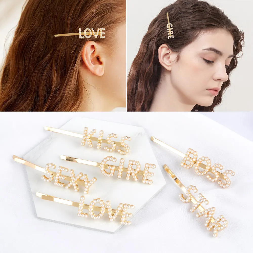 Pearl Unique Letter Barrettes Hairwear for Women Kid Girls Free Gift Wedding Party Hair Pins and Clips Headwear Hair Jewelry
Pearl Unique Letter Barrettes Hairwear for Women Kid Girls Free Gift Wedding Party Hair Pins and Clips Headwear Hair Jewelry
